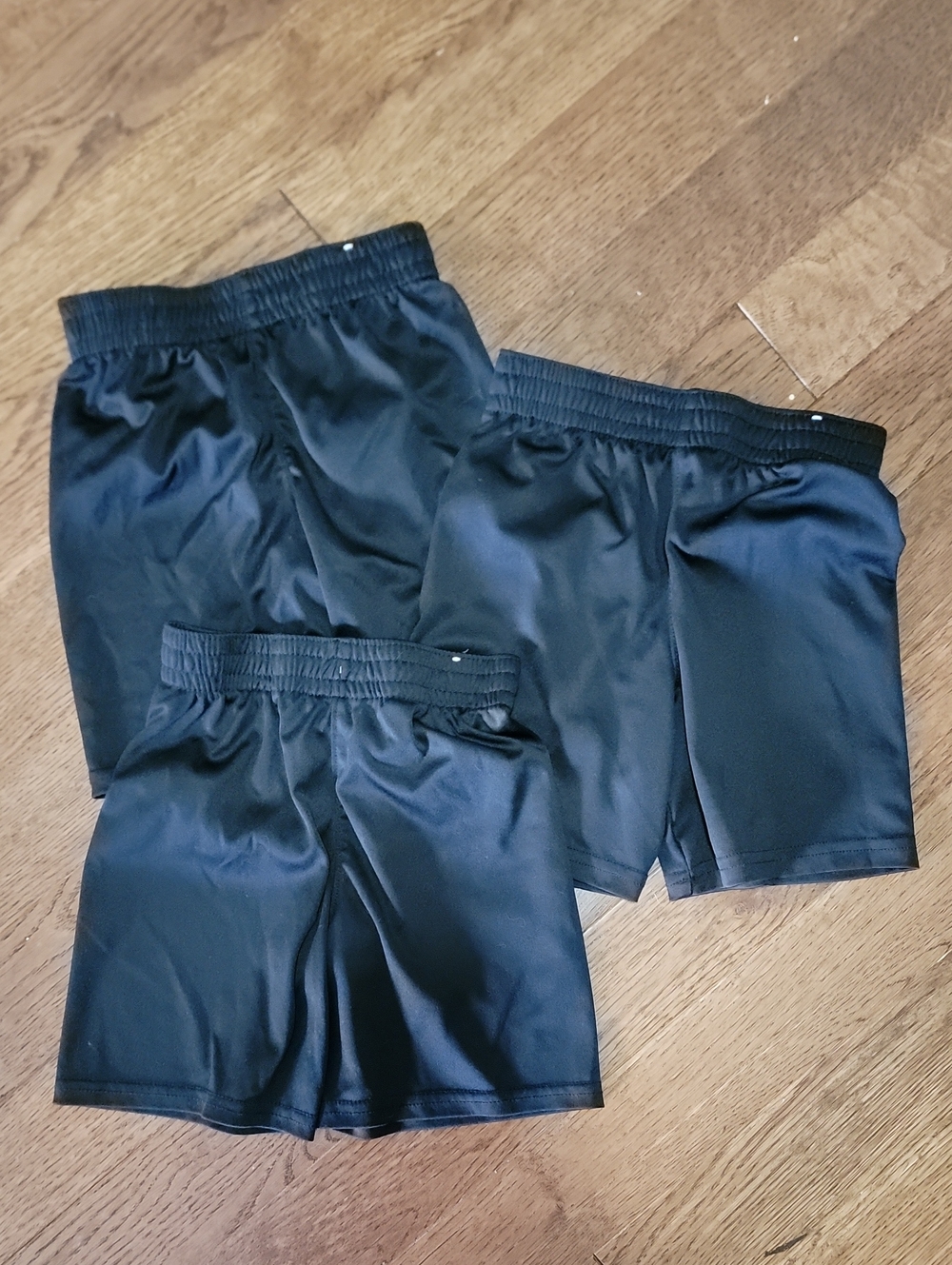 Kids Black Athletic Shorts - Elastic Waist Performance - 3 Pair